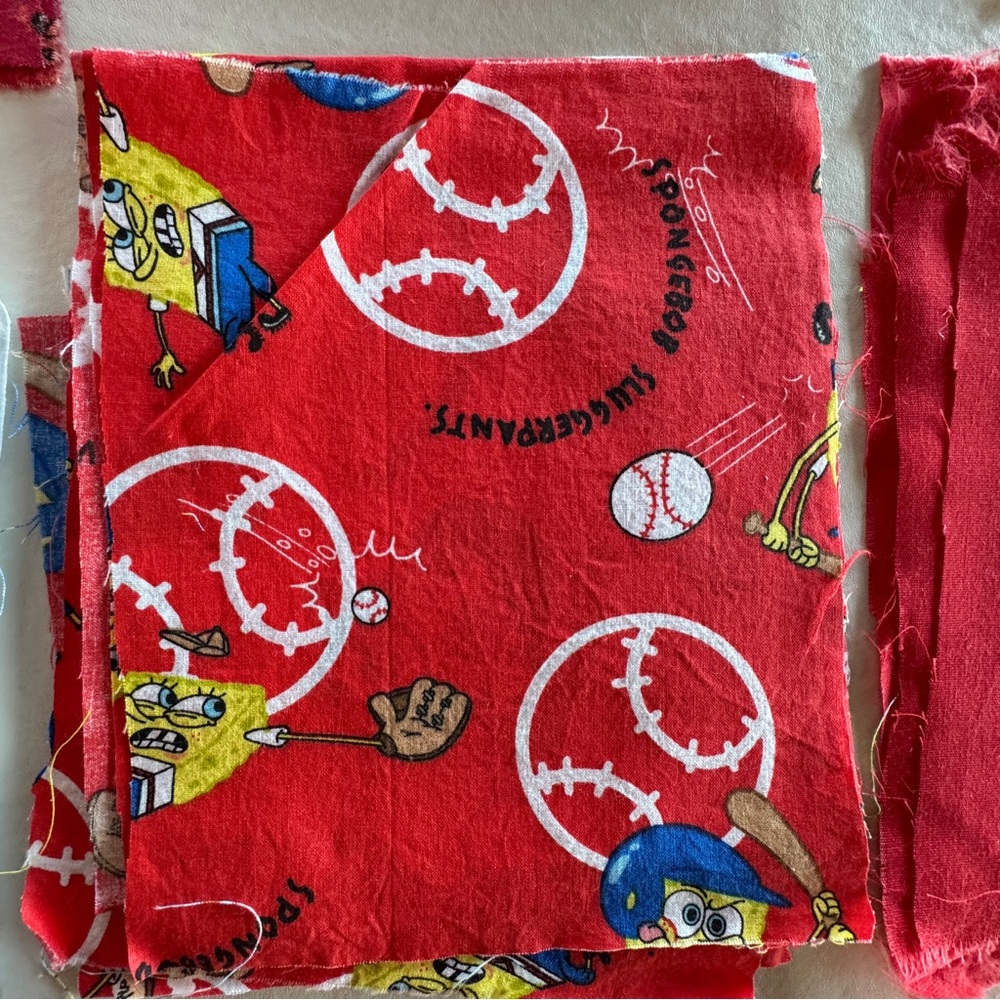 SpongeBob 2002 Vintage Cotton Fabric Blocks and Remnants - Picture 4 of 15